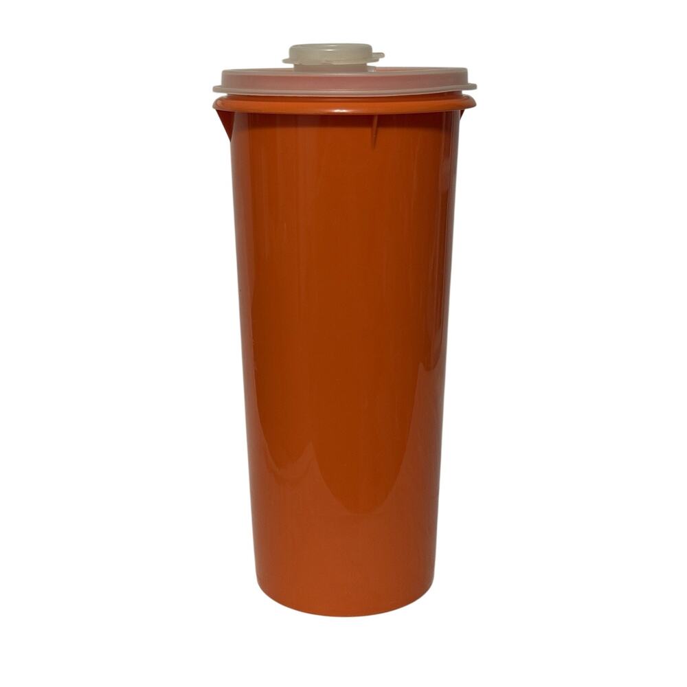 Vintage Tupperware Orange Beverage Container W/Lid #262-14